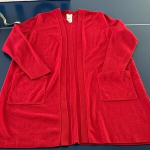 Chico's Rich Red Knit duster cardigan
With coordinating sleeveless mock neck